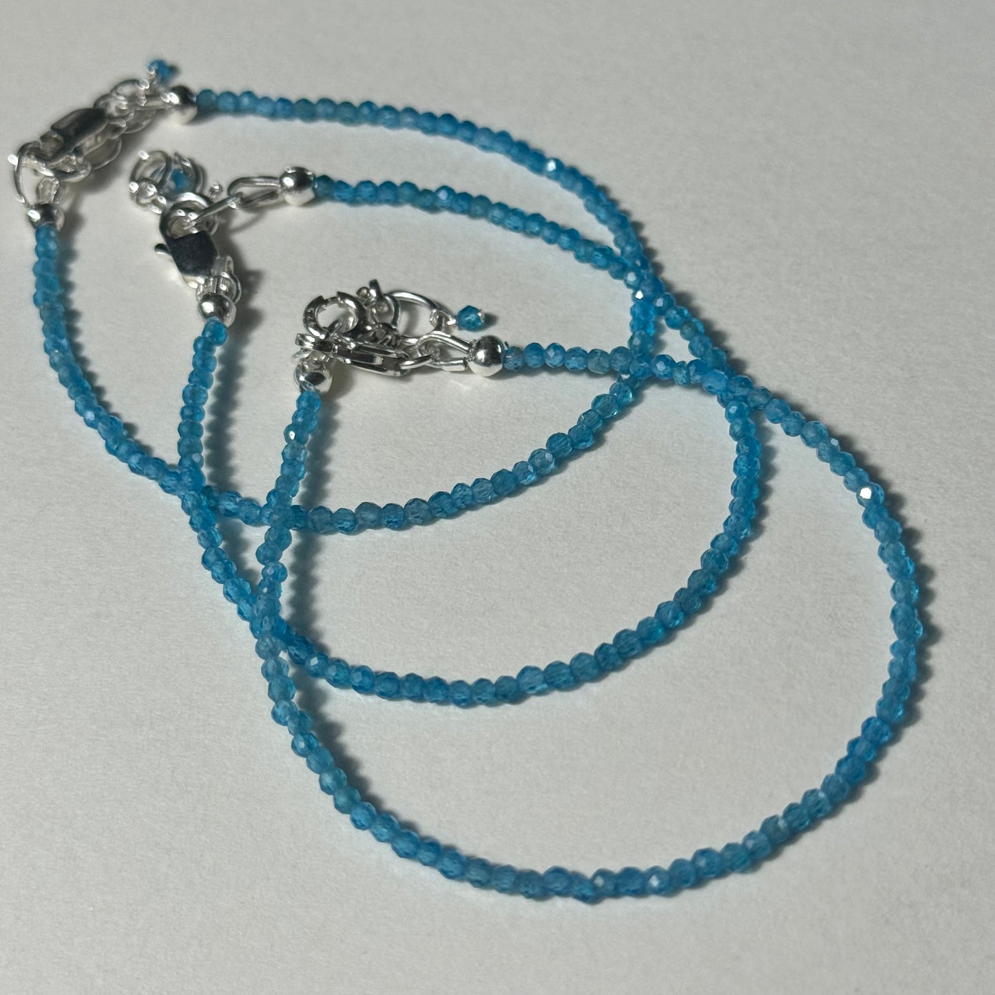 Neon Apatite Faceted Sterling Silver Bracelet