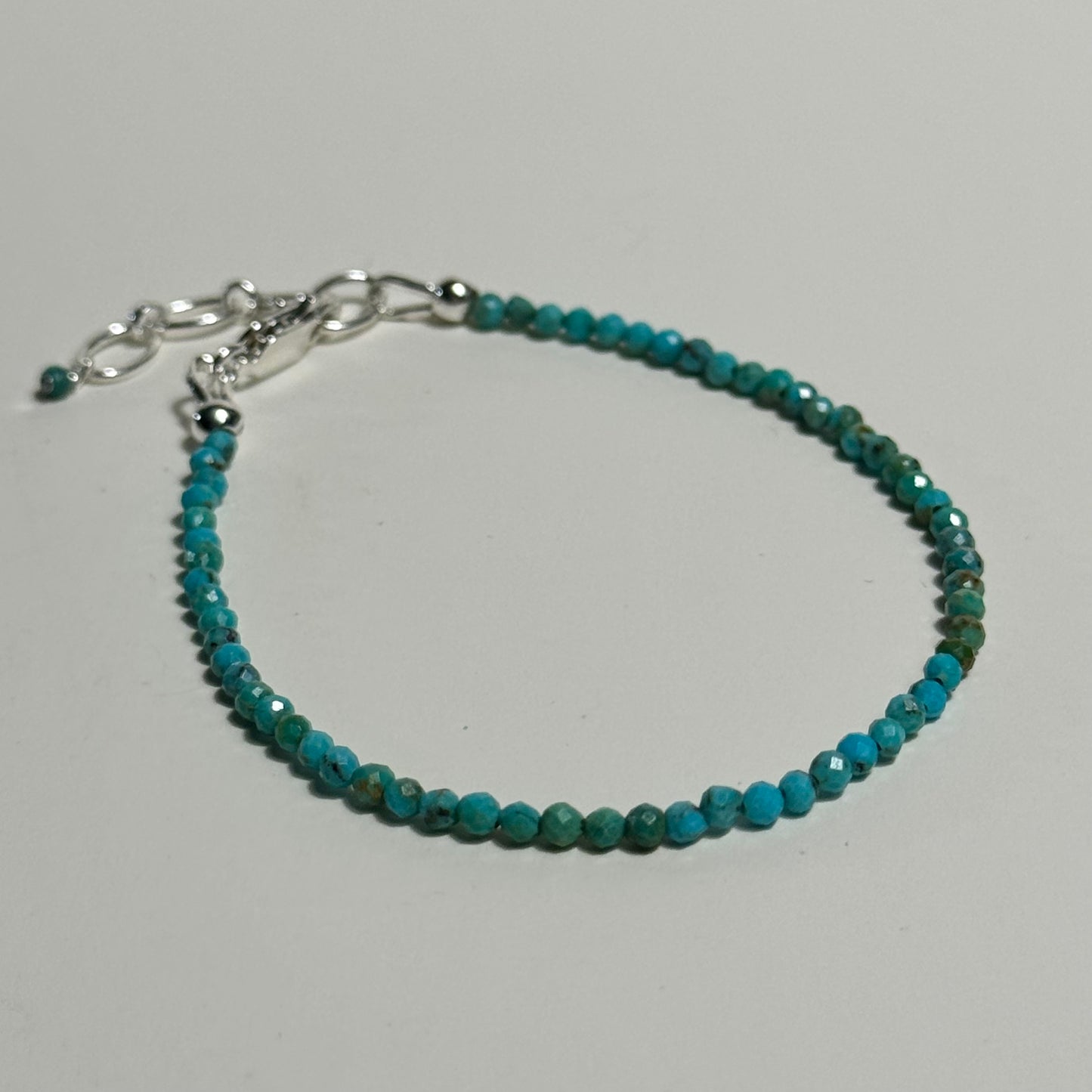 Turquoise Faceted Sterling Silver Bracelet