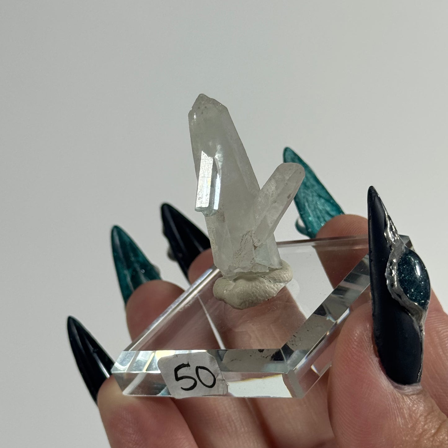 Vanadium Beryl on Quartz Specimen from Nasarawa Egon, Nigeria: You Choose
