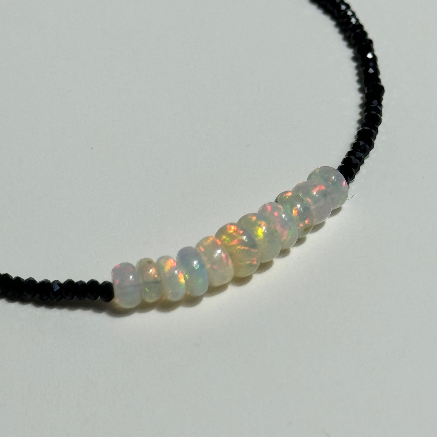 Ethiopian Opal & Black Spinel Sterling Silver Bracelet: You Choose