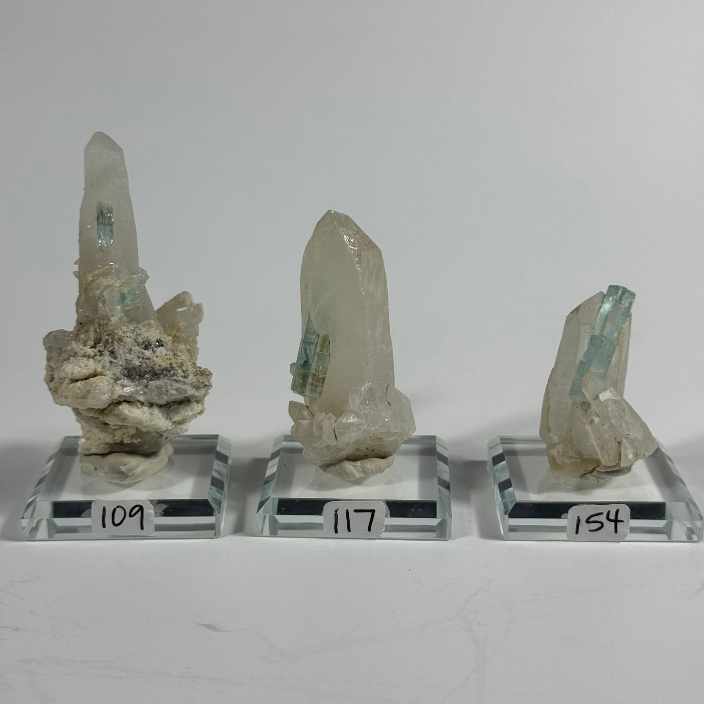 Vanadium Beryl on Quartz Specimen from Nasarawa Egon, Nigeria: You Choose