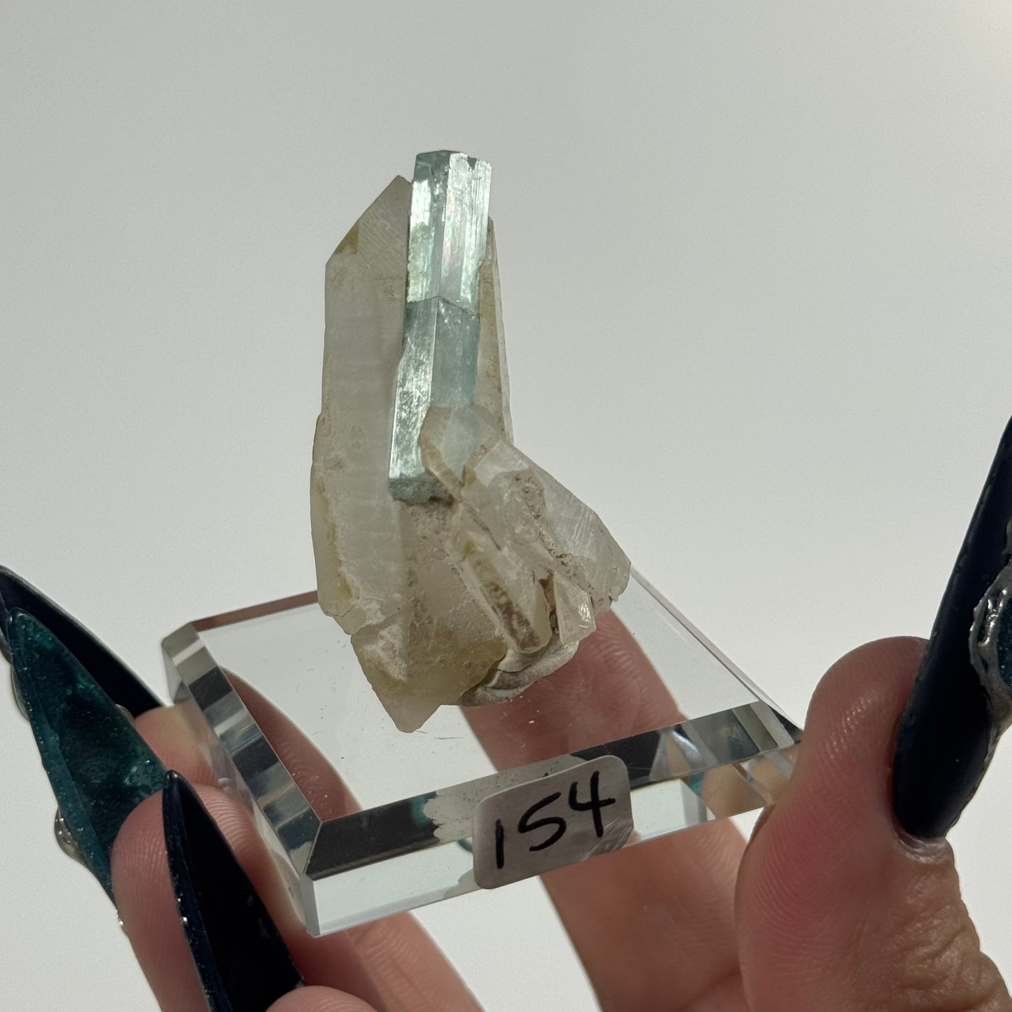 Vanadium Beryl on Quartz Specimen from Nasarawa Egon, Nigeria: You Choose