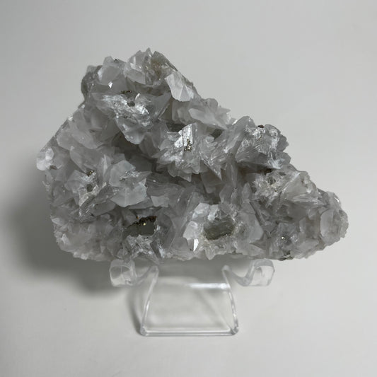 Manganese-bearing Calcite with Quartz and Pyrite Specimen from Hunan, China “S”