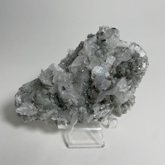 Manganese-bearing Calcite with Quartz and Pyrite Specimen from Hunan, China “P”