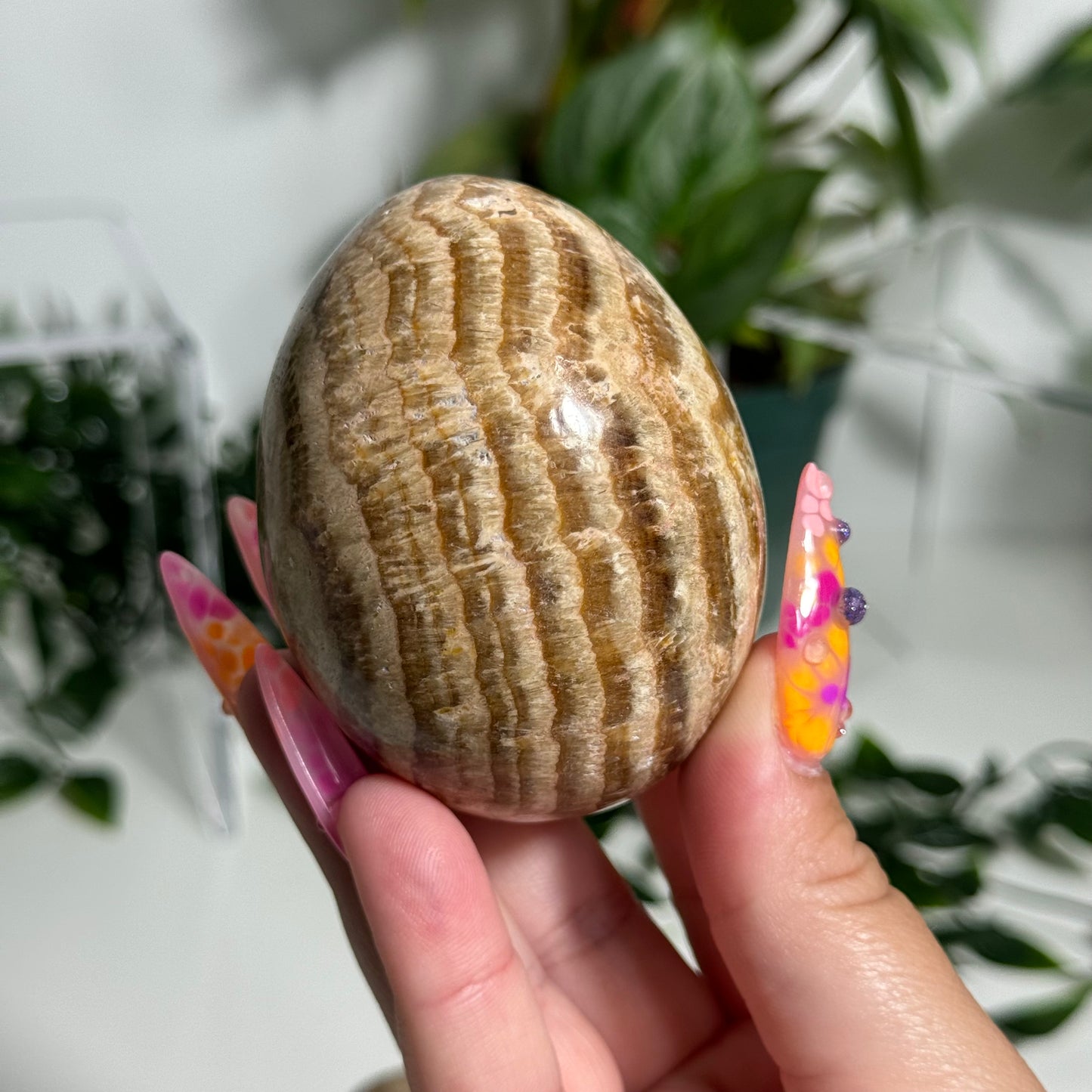 Chocolate Calcite Egg Carving