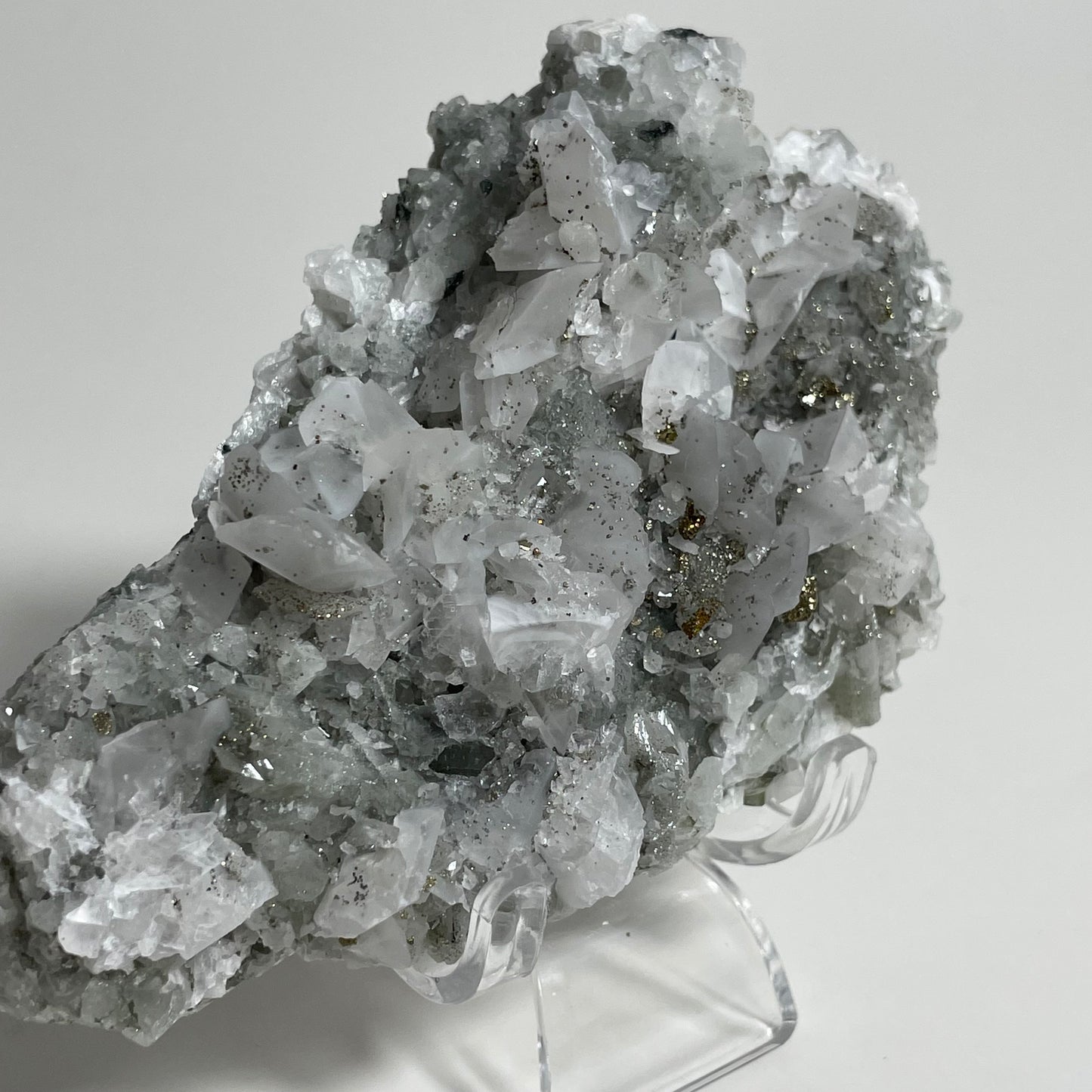 Manganese-bearing Calcite with Quartz and Pyrite Specimen from Hunan, China “P”