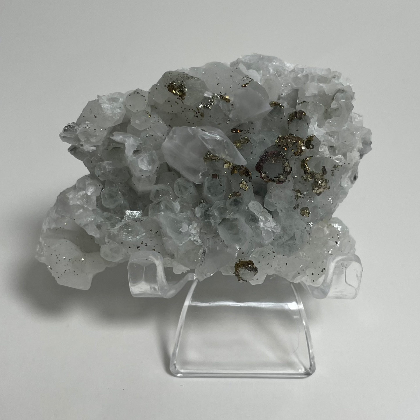 Manganese-bearing Calcite with Quartz and Pyrite Specimen from Hunan, China “V”