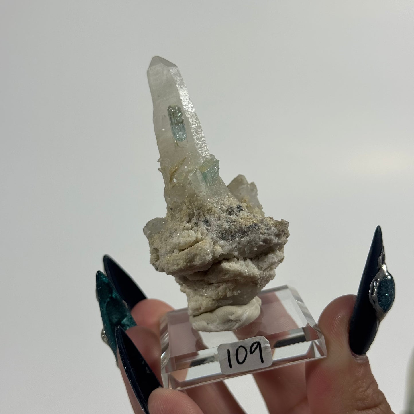 Vanadium Beryl on Quartz Specimen from Nasarawa Egon, Nigeria: You Choose