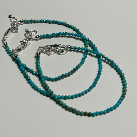 Turquoise Faceted Sterling Silver Bracelet