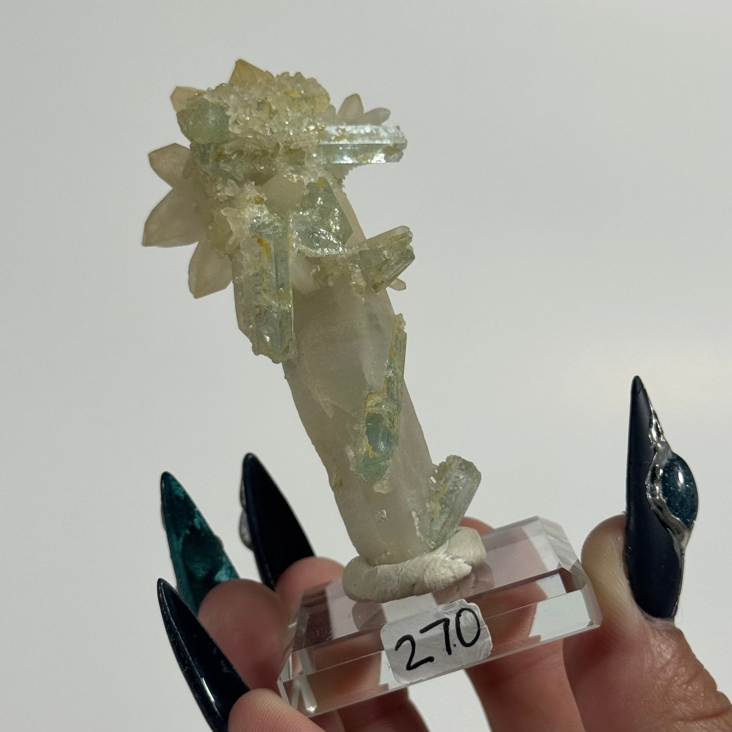 Vanadium Beryl on Quartz Specimen from Nasarawa Egon, Nigeria: You Choose