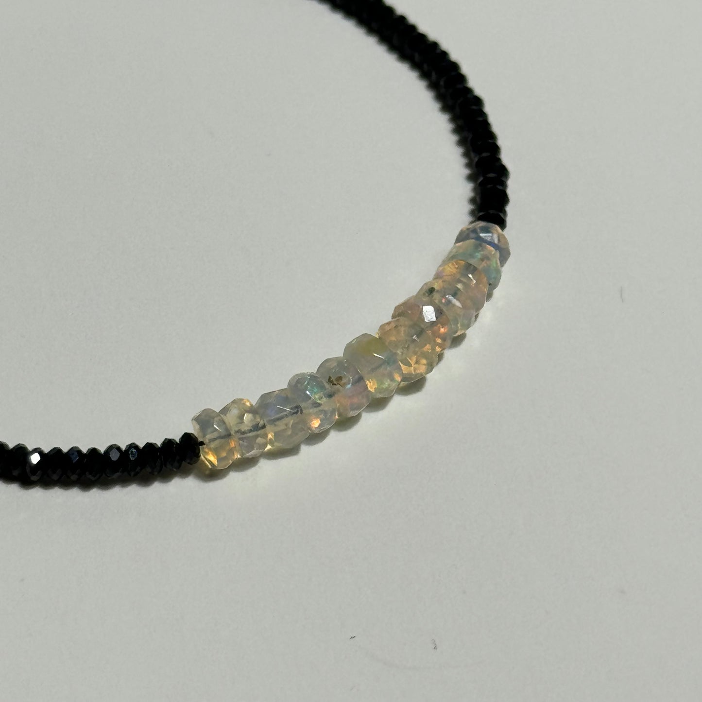 Ethiopian Opal & Black Spinel Sterling Silver Bracelet: You Choose