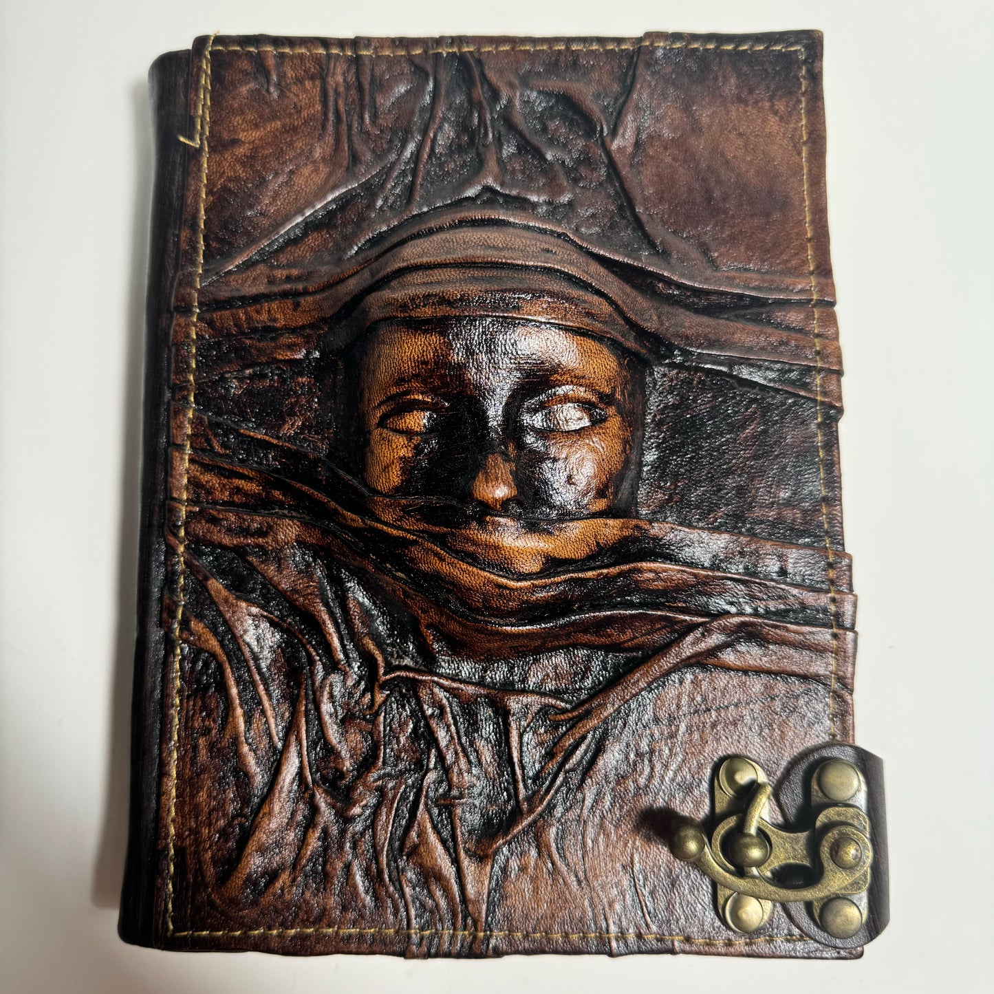 Handcrafted Recycled Leather Journal “Secrets”