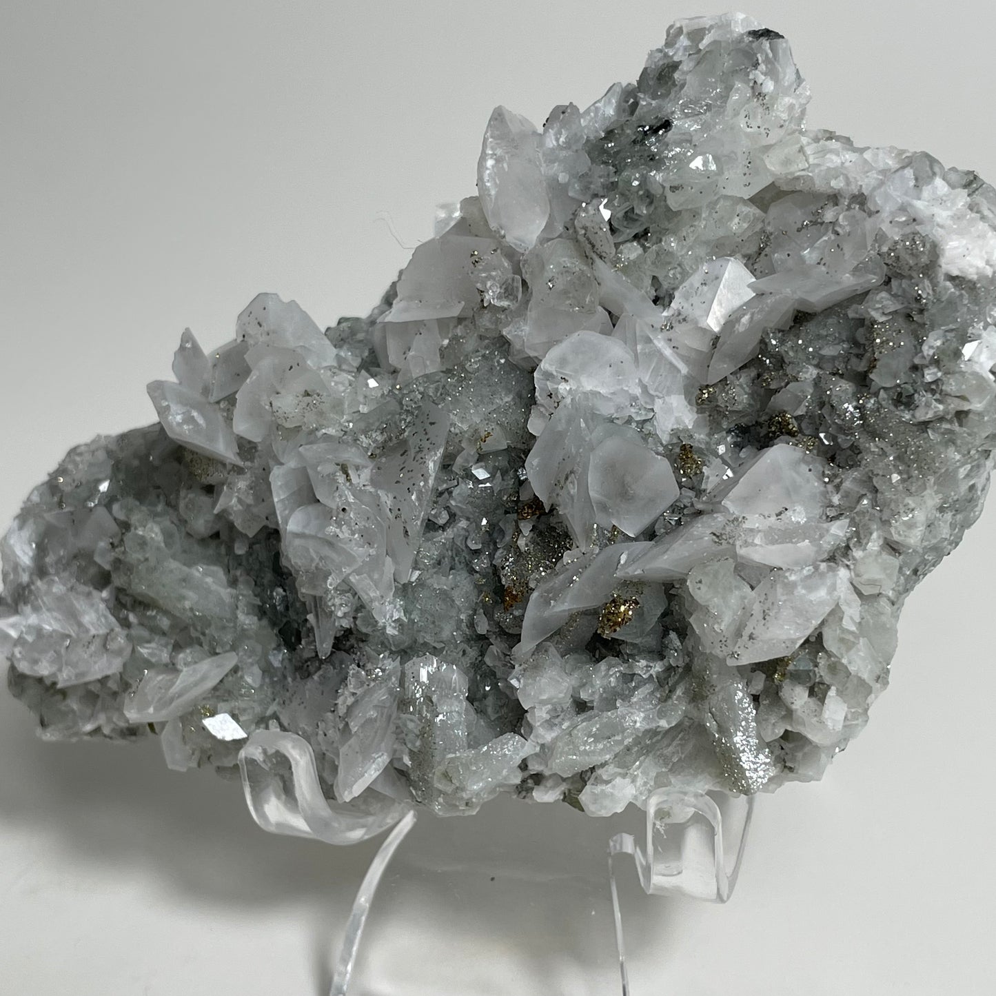 Manganese-bearing Calcite with Quartz and Pyrite Specimen from Hunan, China “P”