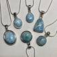 Larimar Large Stone Necklace (925 Silver): You Choose