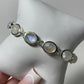 Rainbow Moonstone Sterling Silver Toggle Clasp Bracelet