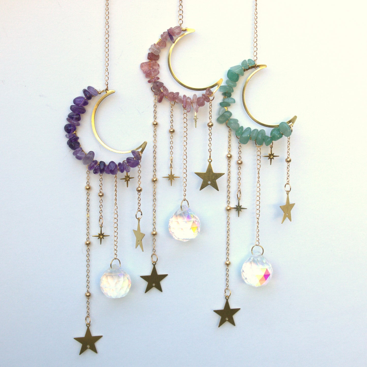 Crystal Chip Small Moon Suncatcher